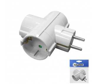 Adaptador / Ladron Triple Schuko 16 A. 250 V.
