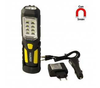 Linterna LED Multifunción Recargable (1.200 mAh) 200 Lumenes Con Iman, Gancho y Soporte Ajustable 180º