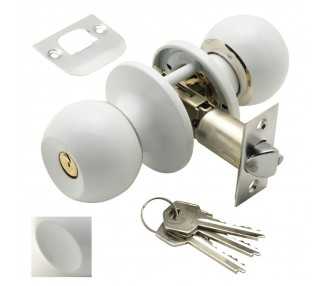 Pomo Puerta Wolfpack Con Llave Blanco