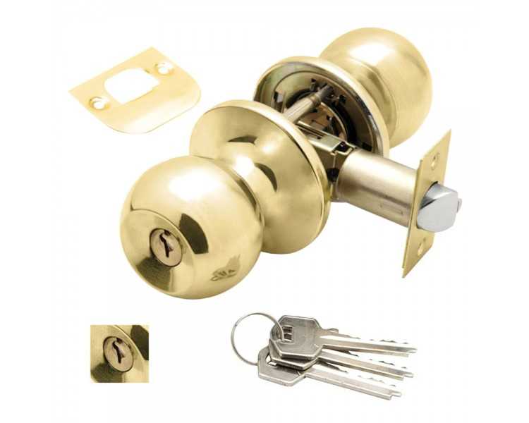 Pomo Puerta Wolfpack Con Llave Ambos Lados Latonado.