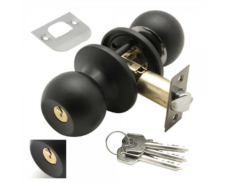 Pomo Puerta Wolfpack Con Llave Ambos Lados Negro