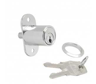 Cerradura Puerta Corredera Pulsador 147/27 mm.  Cromado