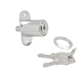 Cerradura Puerta Corredera Con Pulsador 347/27 mm. Cromado