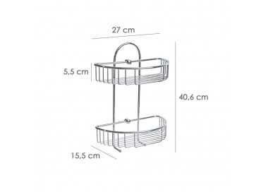 Cestillo Inoxidable Maurer Para Colgar 2 alturas 27x15x37 cm.
