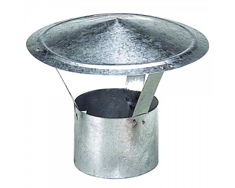 Wolfpack Sombrero Galvanizado para Estufa, Chimenea, Extracción de Humos, Para tubo Ø 110 mm.
