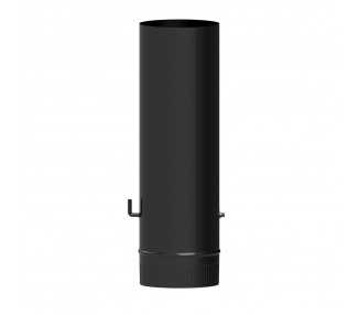 Wolfpack Tubo de Estufa Acero Vitrificado Negro Ø 100 mm. Con llave Estufas de Leña, Chimenea, Alta resistencia, Color Negro