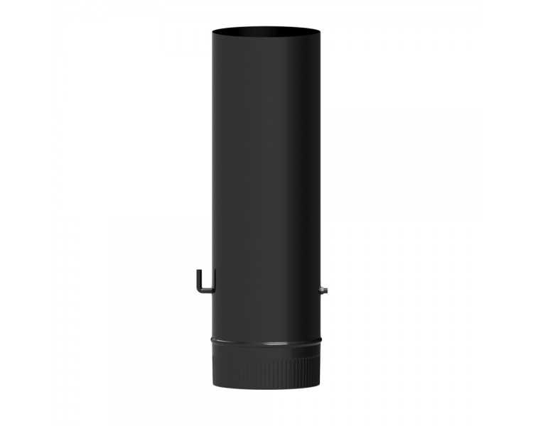 Wolfpack Tubo de Estufa Acero Vitrificado Negro Ø 100 mm. Con llave Estufas de Leña, Chimenea, Alta resistencia, Color Negro