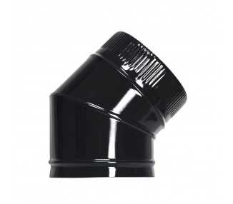 Codo Estufa Liso Negro Vitrificado Ø 200 mm. 45°