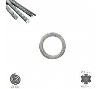 Cable Galvanizado    2 mm. (Rollo 25 Metros) No Elevacion