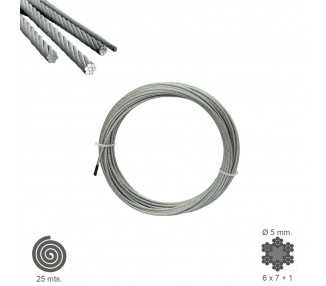 Cable Galvanizado    5 mm. (Rollo 25 Metros) No Elevacion