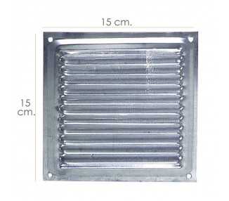 Rejilla Ventilación Atornillar  15x15 cm. Aluminio