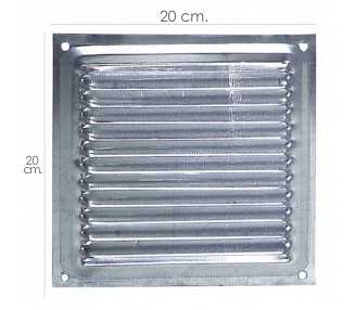 Rejilla Ventilación Atornillar  20x20 cm. Aluminio