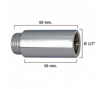 Alargadera Redonda Cromo  1/2" x 50