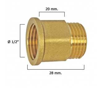 Alargadera Hexagonal Pulida 1/2x20