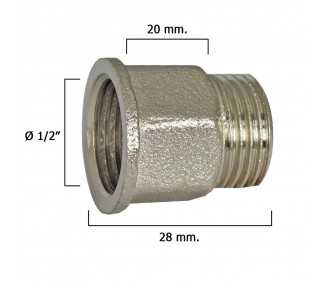 Alargadera Hexagonal Cromo 1/2x20