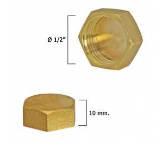Tapon Ciego Hembra Laton 1/2"