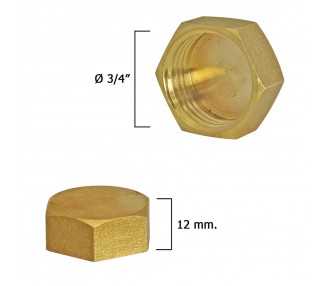 Tapon Ciego Hembra Laton 3/4"