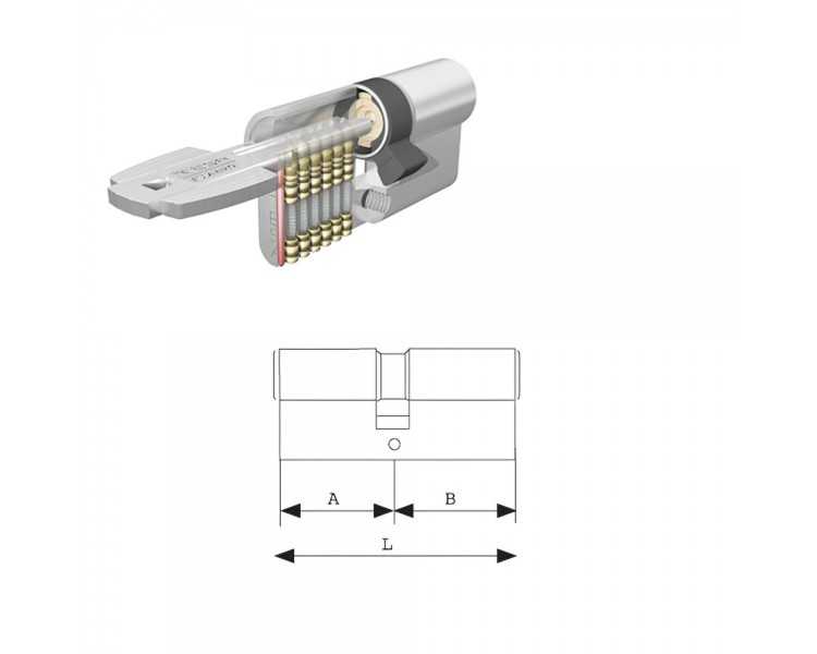 Cilindro Tesa Seguridad T60 /30x40 Niquelado leva corta