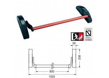Cerradura Tesa Antipanico 1970/90x8 Negra y Roja