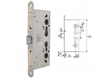 Cerradura Tesa Antipanico Cf60 /65 mm. frente Zincado