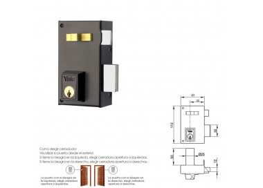 Cerradura Yale   56-a/hpr/60/ Derecha