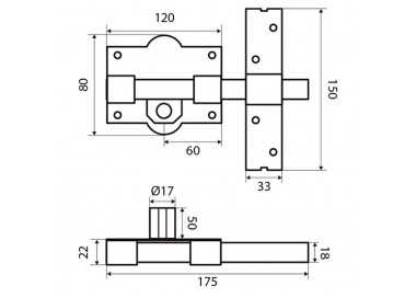 Cerrojo Fac 301-r/ 80-p