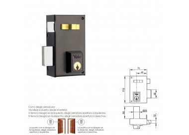 Cerradura Yale   56-a/hpr/70/ Izquierda