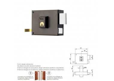 Cerradura Yale  125-/hpr/ 8/ Derecha