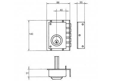 Cerradura Jis  242           11x7 Izquierda