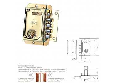 Cerradura Fac S 90           Dorada Derecha