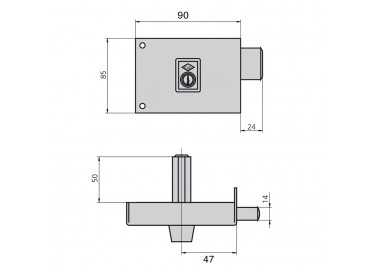 Cerradura Cvl 124a/  8/he Derecha