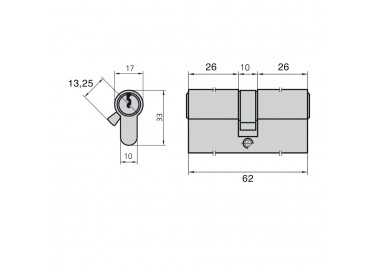 Cilindro Cvl 5990/26x26/ln Leva Corta