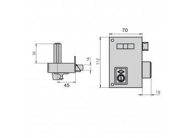 Cerradura Cvl   56a/70/he Derecha