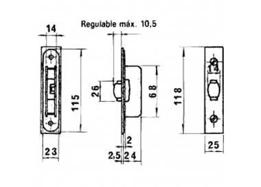 Cerradura Lince 5554 Aluminio   14 mm.