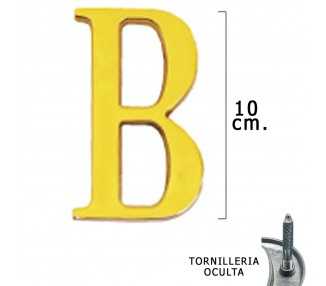 Letra Latón "B" 10 cm. con Tornilleria Oculta (Blister 1 Pieza)