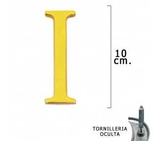 Letra Latón "I" 10 cm. con Tornilleria Oculta (Blister 1 Pieza)