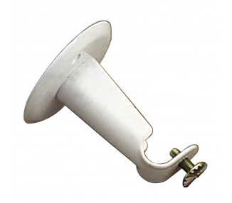 Soporte Barra 12 mm.Ø Blanco Frontal Redondo
