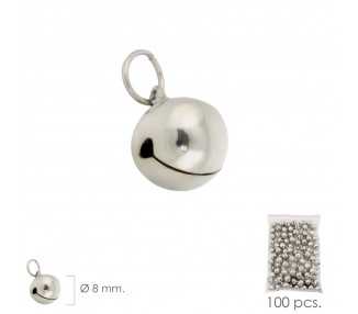 Cascabel Niquelado   8 mm.  (Bolsa 100 Unidades)