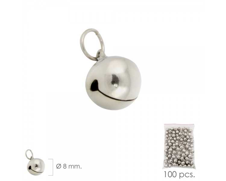Cascabel Niquelado   8 mm.  (Bolsa 100 Unidades)