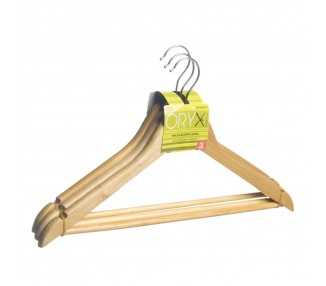Juego Perchas de Madera, Percha Curva 450 mm. (Pack 3 Piezas)