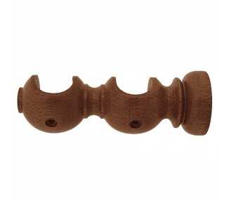 Soporte Madera Liso Abierto Doble 20x118 mm. Nogal
