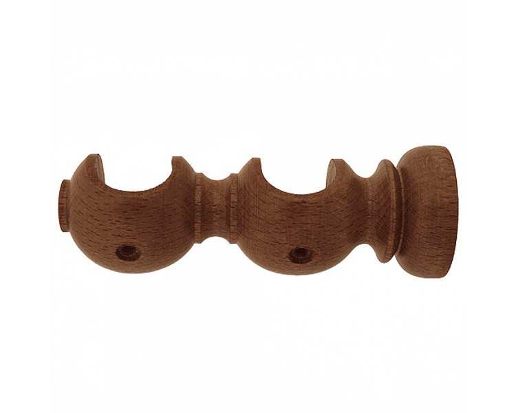 Soporte Madera Liso Abierto Doble 20x118 mm. Nogal