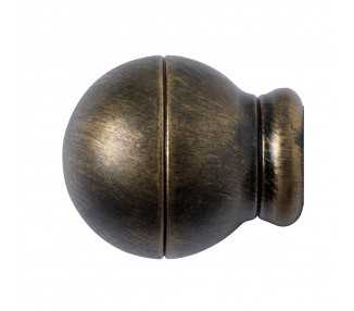 Terminal Forja Esfera Rayada Ø 20 mm. Negro / Oro Juego 2 Piezas