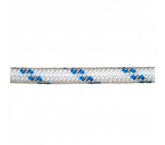 Cuerda Poliester Trenzada Blanco / Azul  5 mm. Bobina 200 m.
