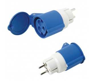 Adaptador Industrial Schuko Cetac Simple 2p Con Tapa