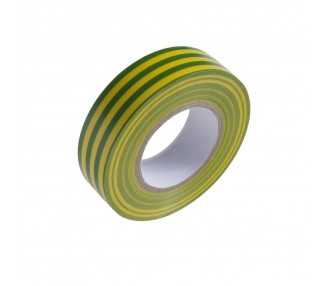 Cinta Aislante 20 m. x 19 mm.  Amarilla / Verde Uso doméstico