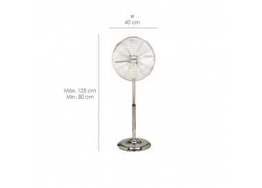 Ventilador Maurer de Pie 125 cm. de Alto Cromo
