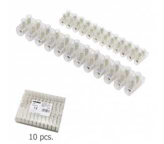 Regleta 12 Fichas Empalme  2 A. - 2,5 mm² (Paquete 10 Regletas)