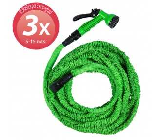 Manguera Extensible Riego  5 a 15 Metros Con  Pistola De 7 Posiciones
