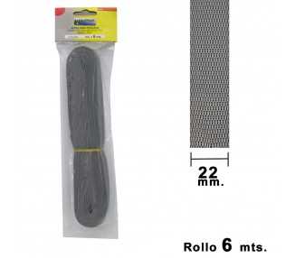 Cinta Persiana Wolfpack Gris 22 mm. Rollo 6 Metros